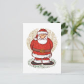 Santa sketch feestdagenkaart (Staand voorkant)