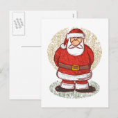 Santa sketch feestdagenkaart (Voorkant / Achterkant)