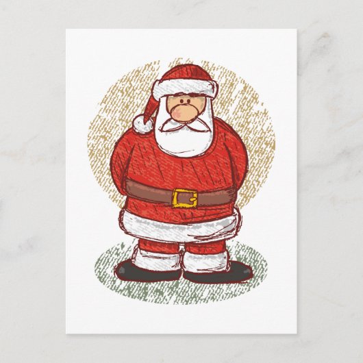 Santa sketch feestdagenkaart (Voorkant)
