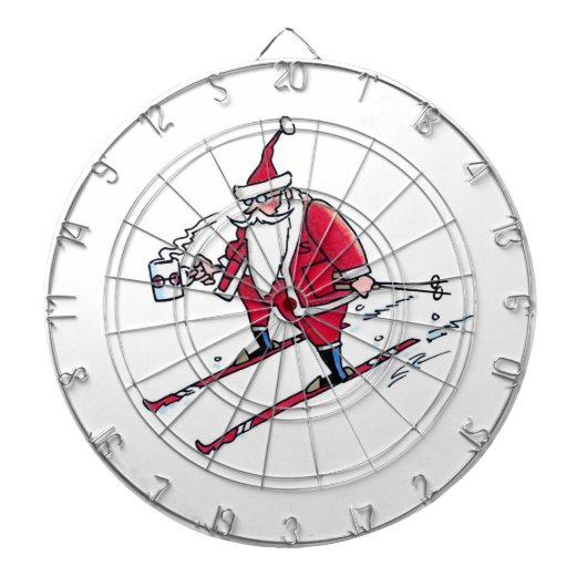 Santa Skiën dartboard Dartbord (Voorkant)