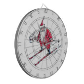 Santa Skiën dartboard Dartbord (Voorkant Links)