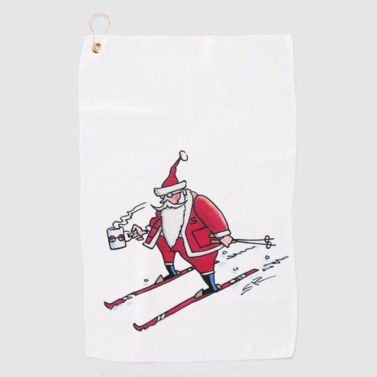 Santa Skiën golfhanddoek (Voorkant)