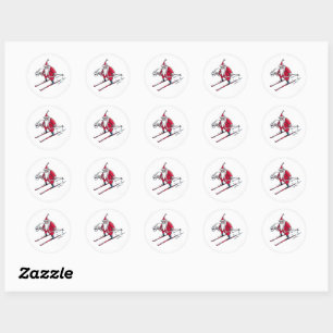 Santa Skien kleine ronde stickers
