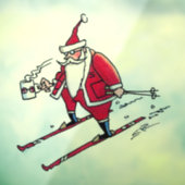 Santa Skiën LG see-thru venster vastklampen terug  Raamsticker (Vel 3)