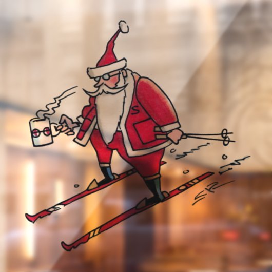 Santa Skiën LG see-thru venster vastklampen terug  Raamsticker (Vel 2)