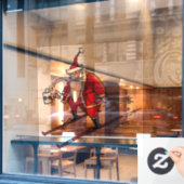 Santa Skiën LG see-thru venster vastklampen terug  Raamsticker (Cafe Raam)