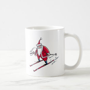 Santa Skiën linker hand mok