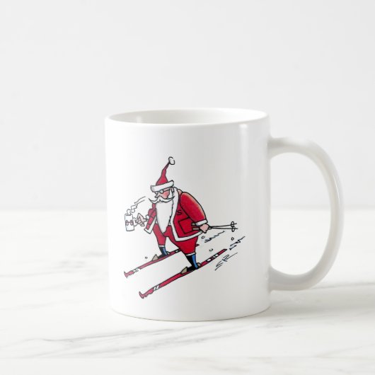 Santa Skiën linker hand mok (Rechts)