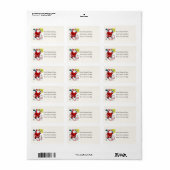 Santa Skiën op Candy Canes  adreslabel Etiket (Full Sheet)