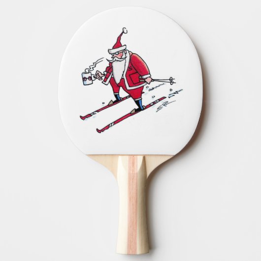 Santa Skiën ping pong peddel Tafeltennisbatje (Voorkant)