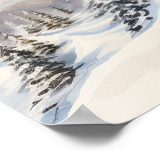 Santa Skiën Poster (Hoek)