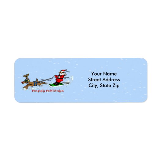 Santa Skiën retour adres label (Voorkant)