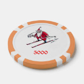 Santa Skiën sinaasappel 5000 gestreepte poker chip (Enkel)