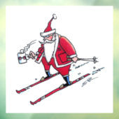 Santa Skiën wit venster cling Raamsticker (Vel 3)