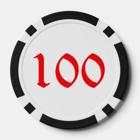 Santa Skiën zwart 100 gestreepte poker chip (Achterkant)