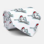 Santa skier leuke vakantie stropdas (Opgerold)