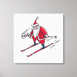 Santa Skiescanvasafdruk Canvas Afdruk