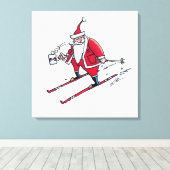 Santa Skiescanvasafdruk Canvas Afdruk (Insitu (Houten vloer))