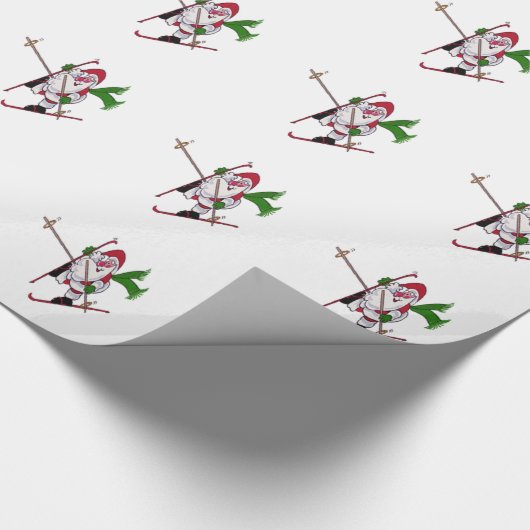 Santa Skiing Cadeaupapier (Hoek)