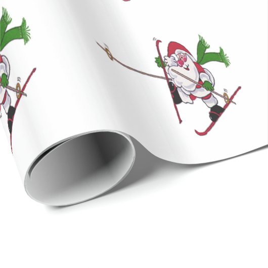 Santa Skiing Cadeaupapier (Rol Hoek)