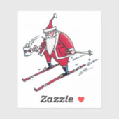 Santa Skiing contour sticker (Vel)