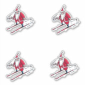 Santa Skiing-contourstickers 4 Sticker (Voorkant)