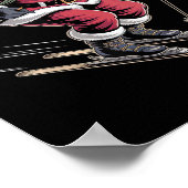 Santa Skiing Down Snowy Slopes Poster (Hoek)