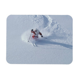Santa Skiing in Snowbird Ski Resort, Wasatch Magneet