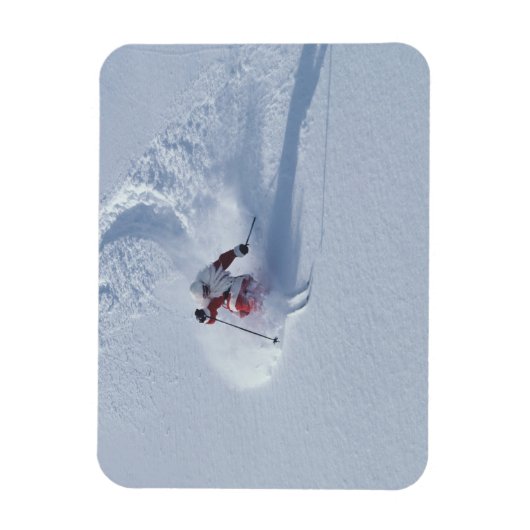 Santa Skiing in Snowbird Ski Resort, Wasatch Magneet (Verticaal)