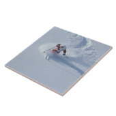 Santa Skiing in Snowbird Ski Resort, Wasatch Tegeltje (Zijkant)