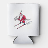 Santa Skiing koelbox 2-side Blikjeskoeler (Voorkant)