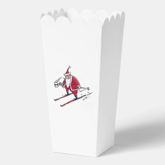Santa Skiing popcorn dozen Bedankdoosjes (Voorkant)