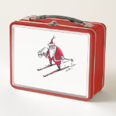 Santa Skiing Red lunchbox (Voorkant)
