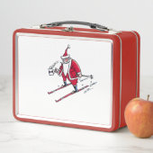 Santa Skiing Red lunchbox (In situ)