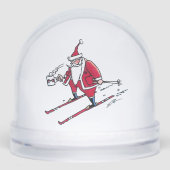 Santa Skiing snow globe Sneeuwbol (Voorkant)