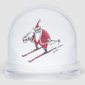 Santa Skiing snow globe Sneeuwbol (Achterkant)