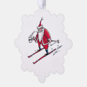 Santa Skiing snowflake paper ornament (Links)
