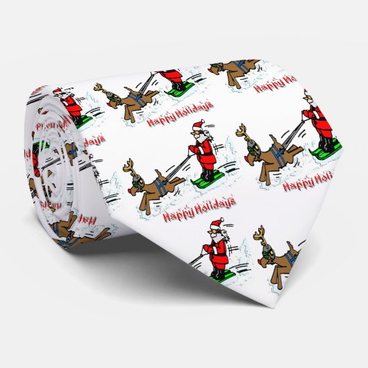 Santa Skiing Stropdas (Opgerold)