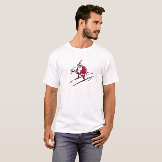 Santa Skiing T-shirt (Voorkant volledig)