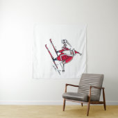 Santa Skiing tapestry Wandkleed (In Situ (horizontaal))