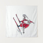 Santa Skiing wandtapijt Wandkleed (Voorkant (horizontaal))