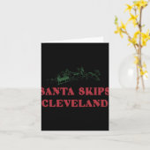 Santa Skips Cleveland Funny Santa Reindeer Xmas Ch Kaart (Gele Bloem)
