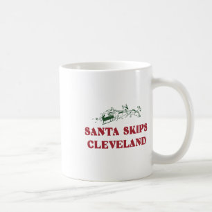 Santa Skips Cleveland Funny Santa Reindeer Xmas Ch Koffiemok