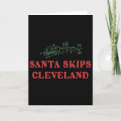 Santa Skips Cleveland Santa Reindeer Xmas Christma Kaart (Voorkant)