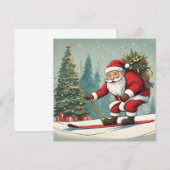 Santa ski's Een platte kaart (Voorkant / Achterkant)
