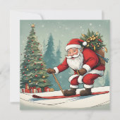 Santa ski's Een platte kaart (Voorkant)