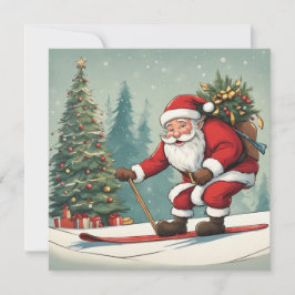 Santa ski's Een platte kaart