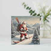 Santa ski's platte kaart (Staand voorkant)