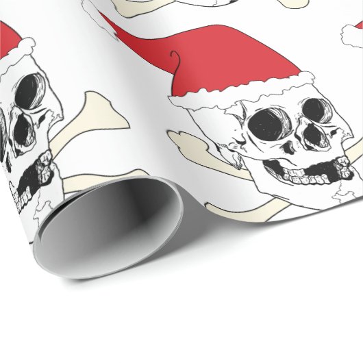 Santa Skull Cadeaupapier (Rol Hoek)