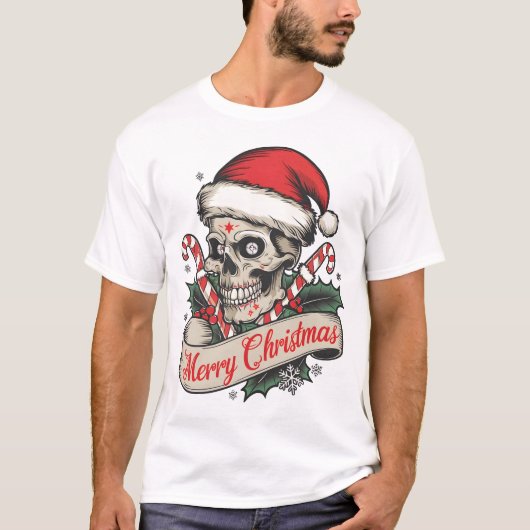 🎅💀 Santa Skull Christmas T-shirt (Voorkant)